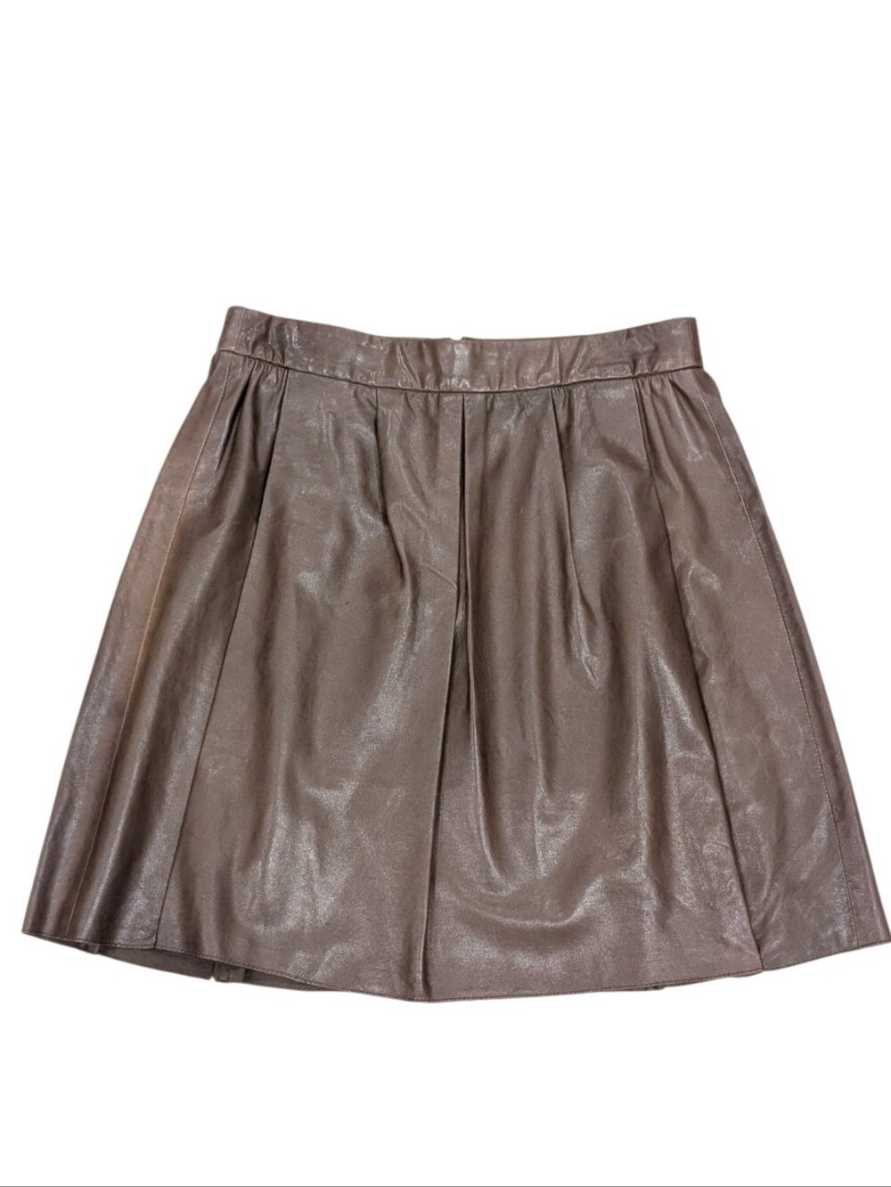 VINCE Brown  Leather A-line Skirt XS